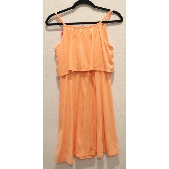 Crazy 8 Spaghetti Strap Orange dress with flower accent XL (14) - Picture 3 of 7